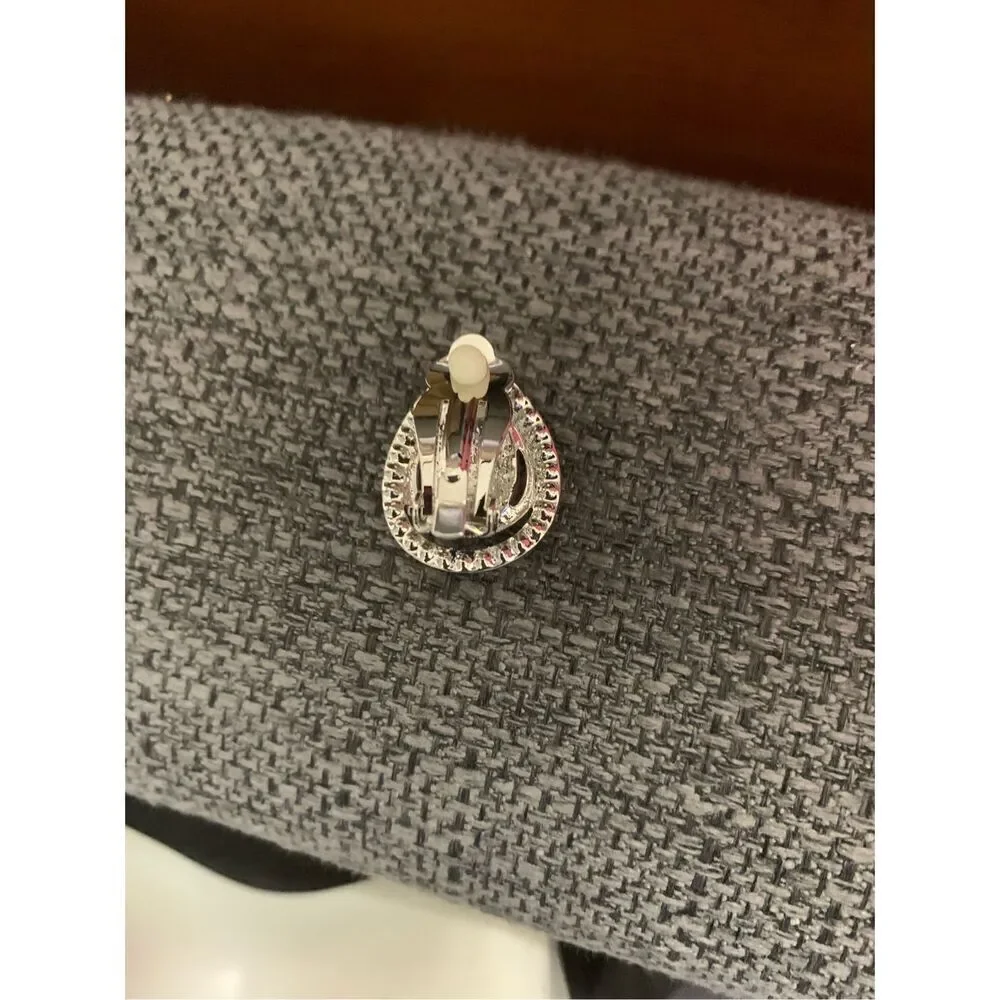 Pink Tear Drop Clip On Earrings